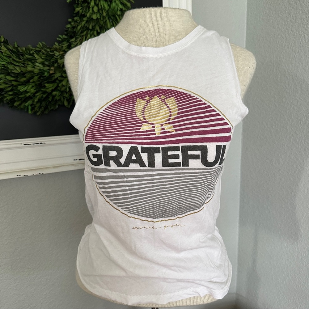 Spiritual Gangster White "Grateful" Tank - XS